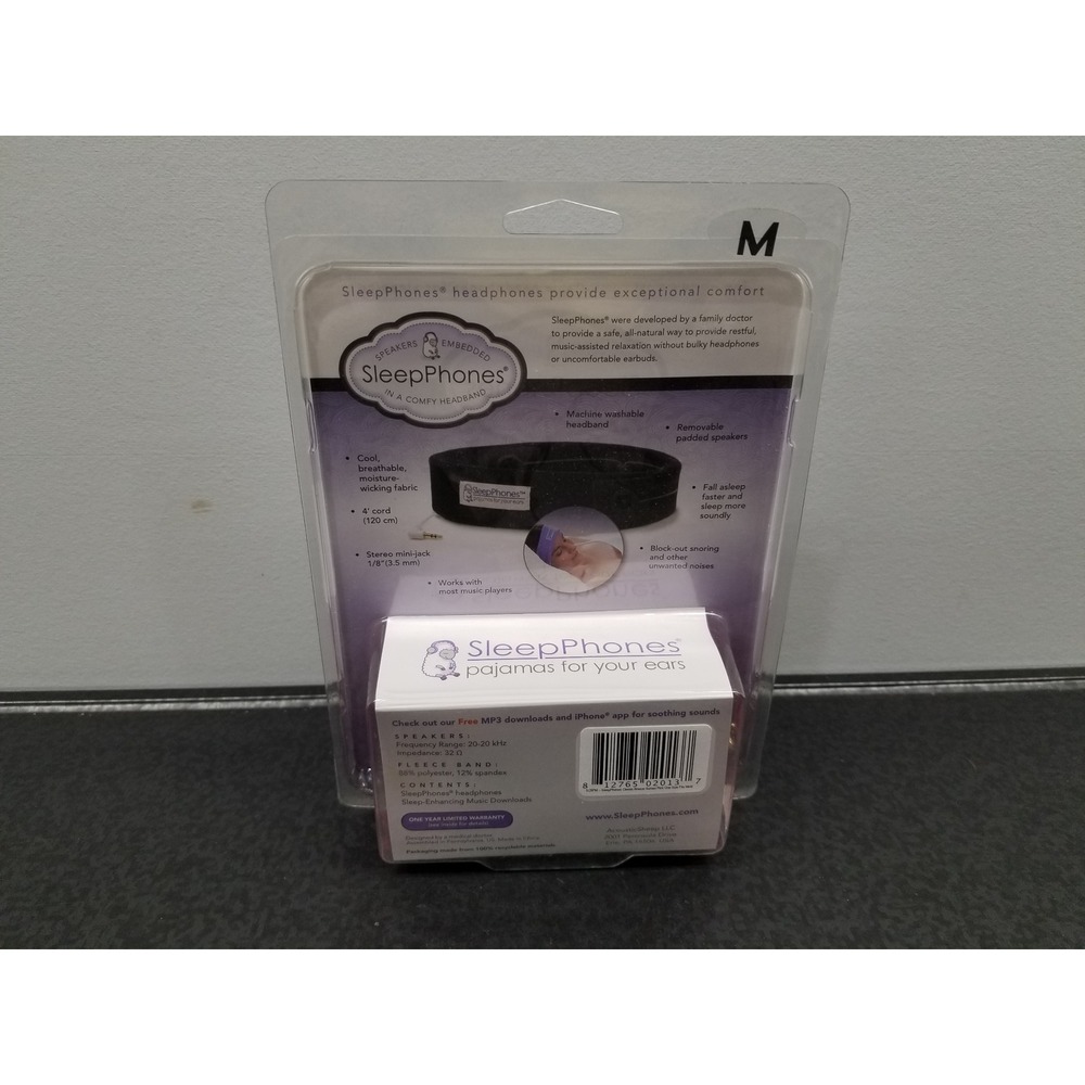 SleepPhones Classic Breeze Headphones Medium Pink Wired ~ Brand New Sealed - Picture 4 of 8